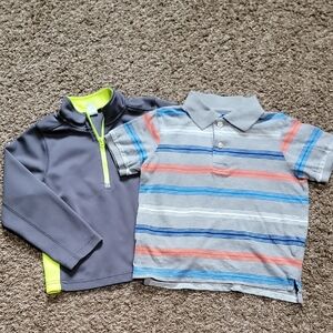 Boys Size 5 Layering Bundle 1/4 Zip & Short Sleeve Polo 2pc Carters Place